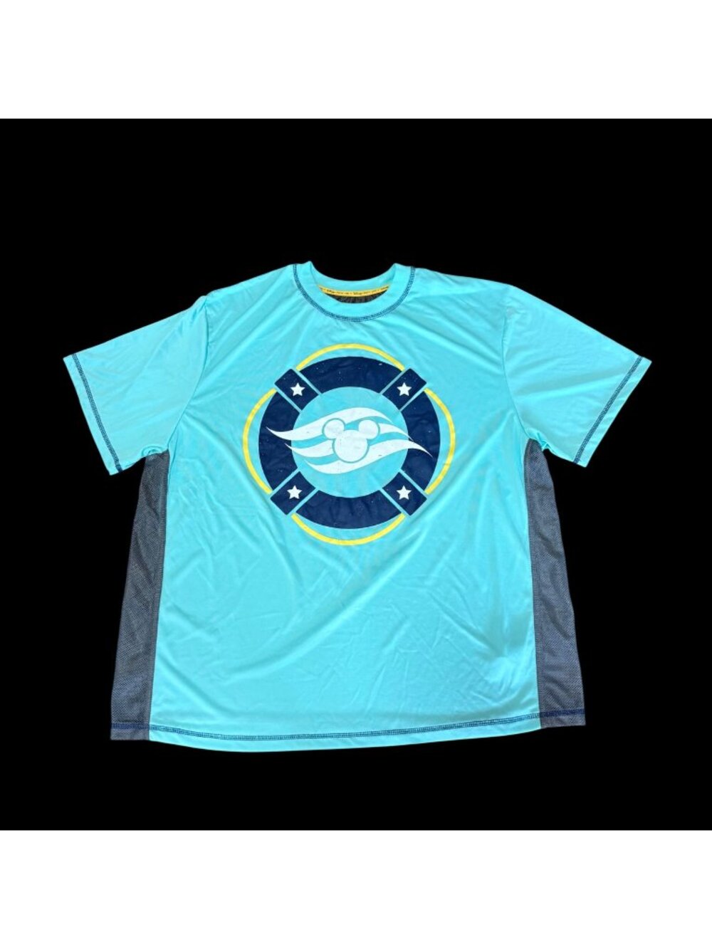 Disney Cruise Line Aqua Mickey Logo Mens XL Performance T-Shirt
